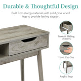 Best Choice Products Mid-Century Modern Console Table, Sofa Table, Accent Furniture for Hallway, Living Room, Entryway Foyer Space-Saving w/Cubby, Drawer, Lower Storage Shelf - Gray Best Choice Products