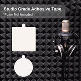 Hasefam 100Pcs Double Sided Tape for Acoustic Foam Panels, Removable Mounting Tape Wall Strong Adhesive Sound proofing Transparent Putty Clear Sticker Heavy Duty 1inch Round Hasefam