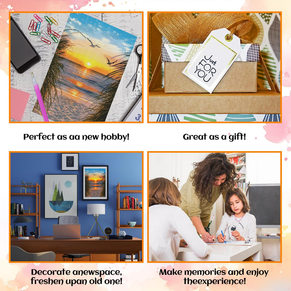 NPCSWXQ Sunset on The Beach Diamond Art Kits for Adults, Seaside Reeds 5D Diamond Dots Kits for Adults Beginners, DIY Full Drill Paint Art Kits for Home Wall Bedroom or Office Decor Gift 12x16Inch NPCSWXQ