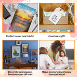 NPCSWXQ Sunset on The Beach Diamond Art Kits for Adults, Seaside Reeds 5D Diamond Dots Kits for Adults Beginners, DIY Full Drill Paint Art Kits for Home Wall Bedroom or Office Decor Gift 12x16Inch NPCSWXQ