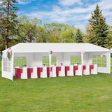 10’ x 30’ Party Tent Portable Outdoor Canopy Tent Sturdy Pop Up Gazebo with 5 Removable Walls Easy Assembly Outdoor Tents for Parties Wedding Event Backyard Patio, White PayLessHere