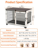 Piskyet Dog Crate Furniture Barn Door Dog Crate for Large Dogs Up to 80 lbs,Sliding Door Dog Crate Modern Decorative End Side Table Nightstand Piskyet