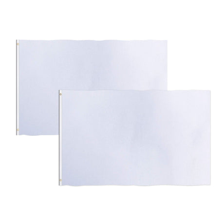 Consummate Solid White Flag 3x5 Foot Plain White Blank Flags Banner Polyester with Brass Grommets,2 Pack Consummate