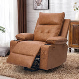 Polar Aurora Power Lift Chair for Elderly,Electric Recliner Chair with Vibrating Massage & Heating,Living Room Chair with Thickened armrest,USB Ports,2 Cup Holders,Brown Polar Aurora