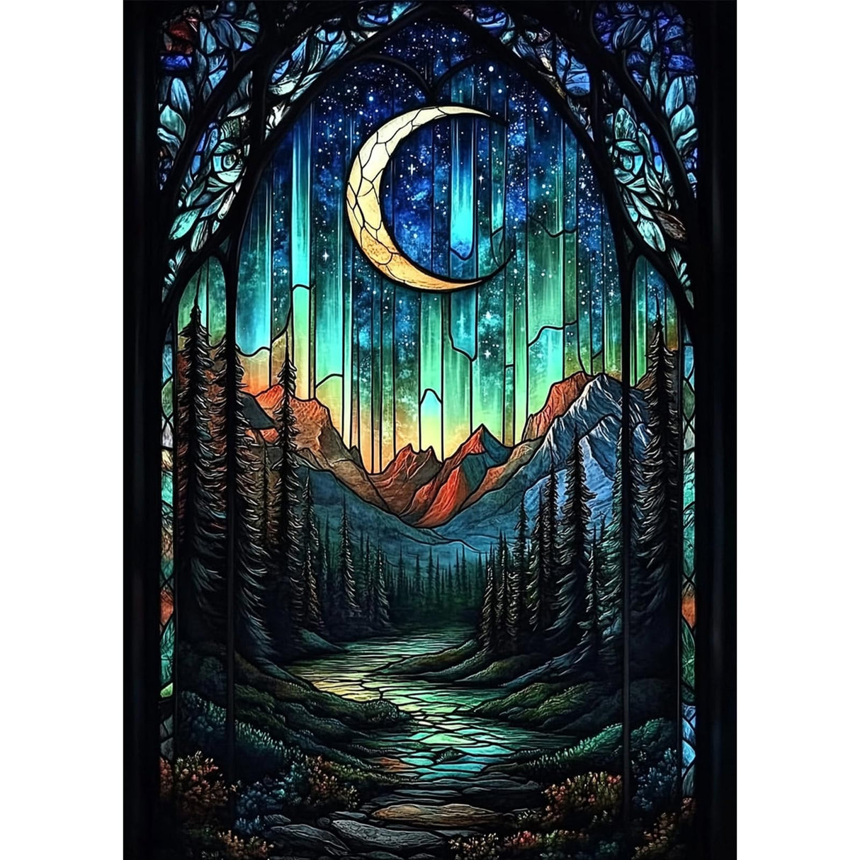 MAXBYE Diamond Paintings of Enchanted Forest, Diamond Art Kits for Adults, 5D Moonlight Forest Diamond Art Kits, Diamond Paintings for Home Décor Items, Extra 30% Diamonds, 12x16in MAXBYE