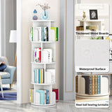 JoanKaren 51.2" Rotating White Wood Bookshelf - 4 Tier Corner Organizer for Kids and Adults JoanKaren