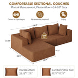 108" Modular Sectional Sofa with Oversized Chaise & Deep Seat, Comfortable High-Density Memory Foam Boneless Cloud Couch, No Assembly Required Sectional Couches for Living Room, Bedroom (Brown) Sesslife