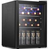 Antarctic Star Beverage Refrigerator Cooler,16 Bottle 66 Can Mini Fridge Glass Door for Beer Drinks or Wine for Home and Bar, Electronic Temperature Control, with Blue LED, 1.7 Cu.Ft Antarctic Star