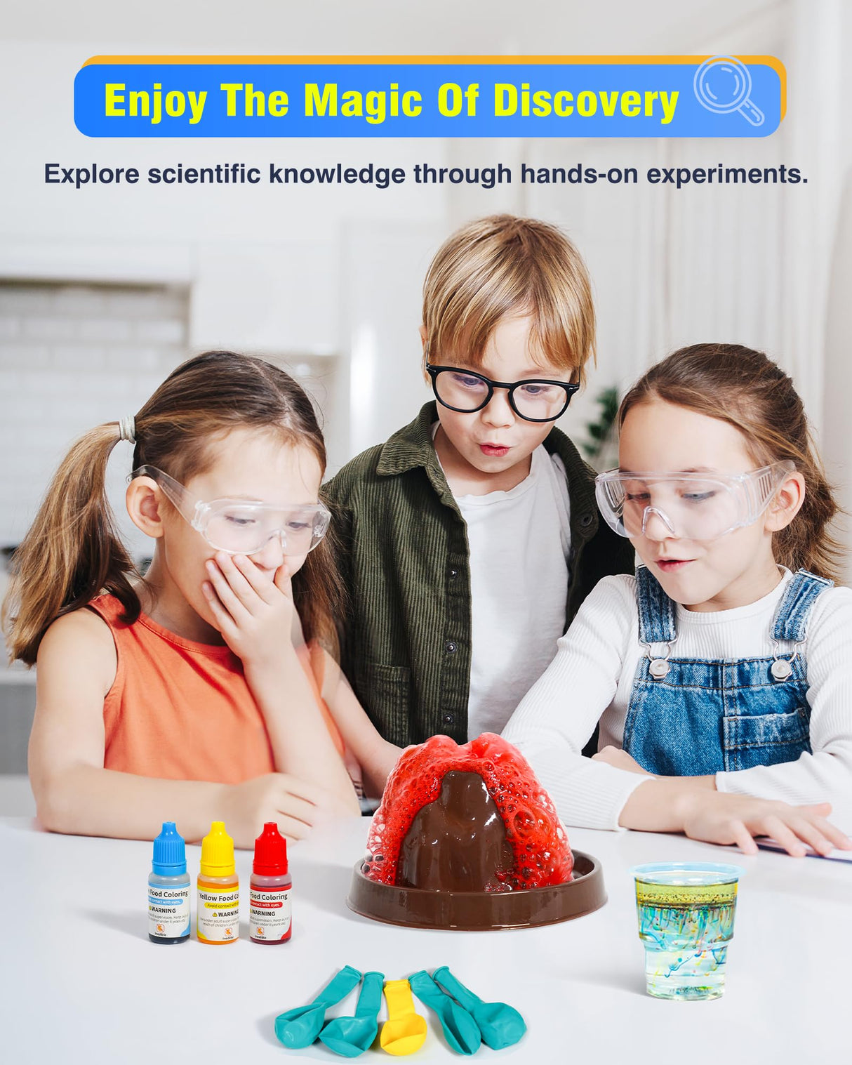 60+ Science Experiment Kit for Kids Ages 5-6-7-8, STEM Educational Science Gifts for Kids, First Science Kit for Boys Girl Birthday melican