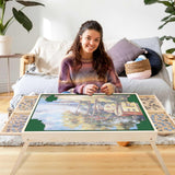 ITEFDTUTNE Jigsaw Puzzle Table with Folding Legs, 34 "x 26" Wooden Puzzle Table with 4 Drawers and Cover, Portable Puzzle Enlightenment Board for Puzzle Storage and Sorting - 1500 Piece ITEFDTUTNE