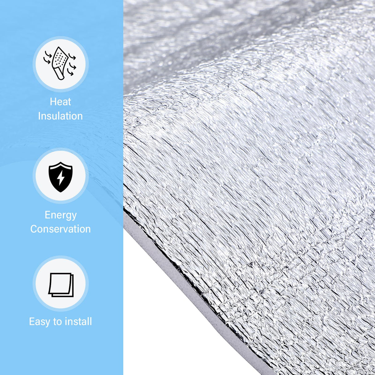 Frienda Garage Door Insulation Set 24 x 48 Inch White Foam Core Insulation Panels Reflective Aluminum Radiant Barrier Thermal Insulation Shield with Adhesive Tape for Greenhouse Attics Walls (16 Pcs) Frienda