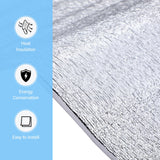 Frienda Garage Door Insulation Set 24 x 48 Inch White Foam Core Insulation Panels Reflective Aluminum Radiant Barrier Thermal Insulation Shield with Adhesive Tape for Greenhouse Attics Walls (16 Pcs) Frienda