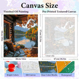 Paint by Numbers Kit for Adults - Autumn Landscape Adult Paint by Number Kits on Canvas Without Frame for Beginner, Mountains Lake Oil Painting by Numbers Kit for Gift Home Wall Decor 16x20 Inch Camocin