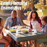 12 Pack Christmas Sublimation White Blanks Enamel Coffee Mug Set,12 oz Camping Outdoor Tea Camp Drinking Cups Travel Metal Skinny Mug with Silver Rim for Xmas Party Gifts Picnic Office Home Use Mimorou