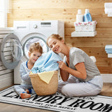 ROMAMIGO Grey Runner Rug, Farmhouse Kitchen Floor Mat, Non Slip Laundry Room Decor, Large (20 X 47 inch) ROMAMIGO