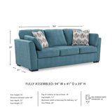 Signature Design by Ashley Keerwick Scandinavian Sofa with 4 Toss Pillows, Blue Signature Design by Ashley