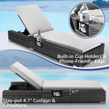 NICESOUL 13 Piece Outdoor Seating with Fire Pit Table, High-End Wicker Patio Furniture Set with Chaise Lounge, Comfy 29.3'' High Back Deep Sectional Sofa, All-Weather Backyard Sitting Area, Light Grey NICESOUL