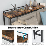 Tribesigns 70.9 inch Extra Long Sofa Table, Narrow Console Table Behind Couch, Rustic Industrial Entryway Table Skinny Hallway Table for Living Room Tribesigns