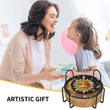 Mystical Moon Diamond Art Coasters: 8 Pcs Witchy Diamond Painting Coaster with Holder and Cork Pads, Celestial Diamond Art Coasters for Adults Beginners DIY Crafts Home Decor Gifts CRASHOT