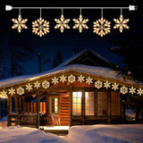 Snowflake Christmas String Lights with 6 Drops - 9ft 100 Mini Bulb Icicle Lights with Hooks, Plug-in Connectable Hanging Lights for Christmas Home Indoor Outdoor Party Wedding Holiday Décor, Clear Minetom