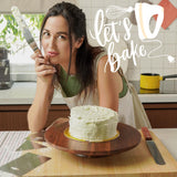 TIDITA 13" Acacia Cake Stand Rotating – Rustic Wood Turntable Pedestal Stands – Wooden Spinning Tables for Food Serving - Round Cake Decorating for Cupcake Dessert Display in Party, Wedding, Birthday Tidita