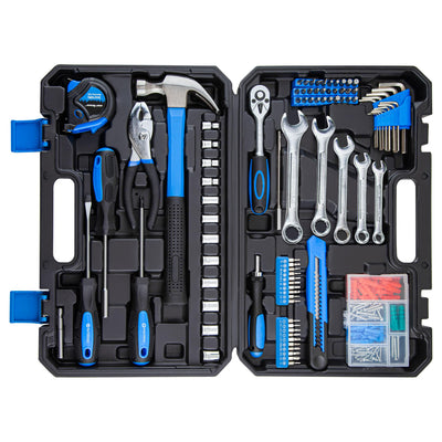 CARTMAN 180 Piece Socket Wrench Auto Repair Tool Combination Package Mixed Tool Set Hand Tool Kit with Plastic Toolbox Storage Case