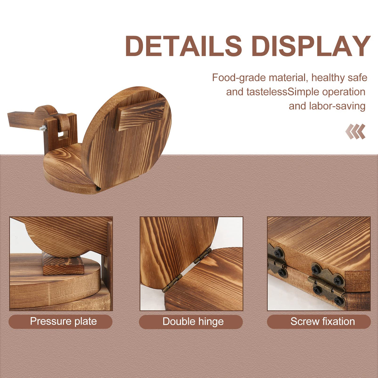 DOITOOL Wood Tortilla Press, Dumpling Skin Maker Presser Traditional Wood Dough Presser Tortilla Sope Maker, Heavy Duty Corn Tortilla Machine DOITOOL