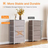 ODK Dresser for Bedroom with 4 Storage Drawers, Small Dresser Chest of Fabric Drawers with Sturdy Steel Frame, Wood Top, Light Grey ODK