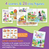 Drama Planet Air Dry Clay Kit for Kids - 18 Cans of Modeling Clay, 46-Page Guidebook with 26 Character Tutorials, Great Gift for Boys & Girls Drama Planet