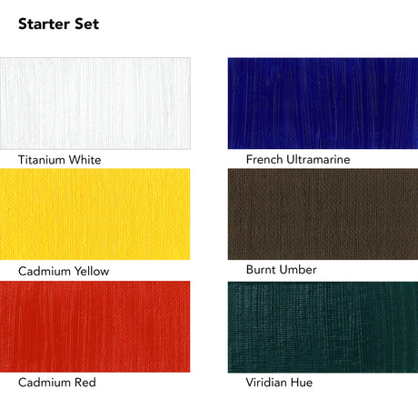 Daler Rowney Georgian 6-Tube Starter Artist Oil Paint Set - Painting Set for Canvas Paper and More - Oil Painting Supplies for Artists and Students - Artist Oil Paints for All Skill Sets Daler Rowney