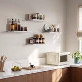 YUFLINX Floating Shelves for Wall,16’’Rustic Wood Wall Shelf for Room Decor/Storage/Display,Small Book Shelf,Wall Mounted Hanging Shelves for Bedroom, Bathroom, Living Room, Kitchen(White,Set of 4) YUFLINX