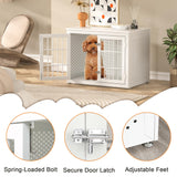 rehomerance Heavy Duty Dog Crate Furniture for Small and Medium Dogs, Indestructible Metal Kennel for High Anxiety Dogs, Chew Proof Pet Cage Indoor, Decorative Dog Kennel End Table, White rehomerance