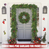 Artgar 6 Ft Christmas Garland - Cedar Garland - Cypress Garland with Pine Cone - Real Touch Pine Garland - Garland Christmas Decorations for Home Dining Table Mantel Porch Winter Christmas Decor Artgar
