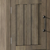 ChooChoo Farmhouse TV Stand, Wood Fluted Door Entertainment Center with Storage Cabinets and Open Shelves, Rustic Media Console up to 55 inches for Living Room, Bedroom, Grey Wash ChooChoo