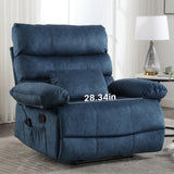HOMYEDAMIC Oversized Recliner Chair Extra Wide Large Recliner for Adults 350lbs with Lumbar Support Pillow Nursery Chair Living Room (Manual, BLUE-6002) HOMYEDAMIC