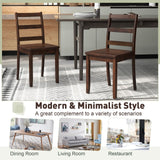 Giantex Wood Dining Chairs Set of 4 Walnut- Wooden Armless Kitchen Chairs with Solid Rubber Wood Legs, Non-Slip Foot Pads, Max Load 400 Lbs, Farmhouse Style High Ladder Back Dining Room Chairs Giantex