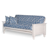 Cottage Futon Frame, Queen Size, Satin White Finish, Solid Wood Construction, Coastal Furniture Nirvana Futons