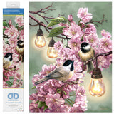 DIAMOND DOTZ Cherry Blossoms & Chickadees Art Craft Kit, Partial Drill Round Dotz for Adults DIAMOND DOTZ