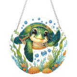 AIBOERL Diamond Art Hanging Kit for Adult,Special Shaped Rhinestone,DIY Acrylic 5D Diamond Art Painting Window Pendants Home Garden Wall Hanging Kits Hanging Ornament,Double Sided. (Turtles) AIBOERL