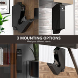 HOLEWOR Gun Safe, Biometric Gun Safe for Handgun Drop Down Pistol Safe Mounted Single Handgun Safe with Fingerprint, Passcode, Key Access for Nightstand, Desk, Bedside HOLEWOR