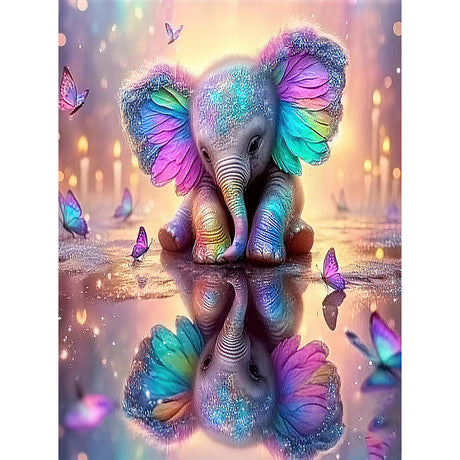 ARVINKEY DIY 5D Diamond Painting Kit, Full Drill Paint by Numbers Embroidery Cross Stitch Arts Craft Canvas, Elephant Rhinestone Crystal Drawing Gift for Adults Kids, 16"X12" ARVINKEY