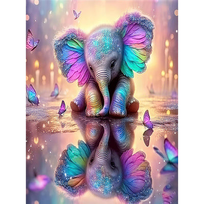 ARVINKEY DIY 5D Diamond Painting Kit, Full Drill Paint by Numbers Embroidery Cross Stitch Arts Craft Canvas, Elephant Rhinestone Crystal Drawing Gift for Adults Kids, 16"X12"