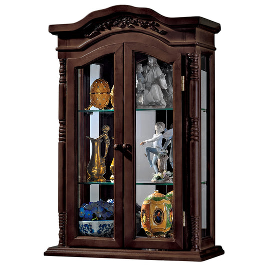 Design Toscano Beacon Hill Hardwood Wall Curio Cabinet,Oak