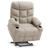 MCombo Power Lift Recliner Chair with Extended Footrest for Elderly People, Fabric 7287 (Oatmeal, Medium-Regular) MCombo