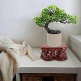 BUTIFULSIC buddhist gardening decorative wood pedestal Buddha statue base wood decor wood base small pedestal stand wood risers for display Groovable decorate counter vase holder BUTIFULSIC