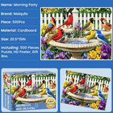 500 Pieces Puzzle for Adults | Bath Birds Large Piece Puzzle | Recycled Cardboard Jigsaw Puzzle 500 Pieces | Challenging Game Home Decor Birthday Party Gift Toy for Adults Kids Seniors 20.5 * 15 in Maiqufa