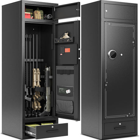 KAER 15-17 Gun Safe,Gun Safes for Home Rifle and Pistols,Large Capacity Gun Safe Rifle,Multi-Function Gun Cabinet,Sturdy Anti-Theft Gun Safe with Handgun Racks, Magnetic Lamp(Unassembled) KAER