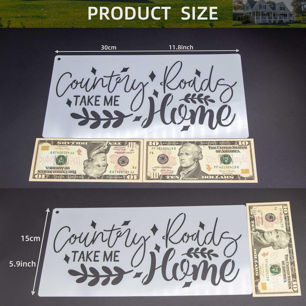 15PCS Reusable Farmhouse Word Stencils for Painting on Wood, Canvas, Fabric - Inspirational Art Craft Kit for Family, Furniture, Walls, and More - Create Welcome Signs, Shirts, and Cards neglex