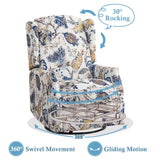 Consofa Swivel Rocker Recliner, Manual Rocker Recliner Chair for Adults, Glider Rocking Chair for Nursery with Padded Seat for Living Room, 360° Swivel Rocking Chair Small Recliners for Small Spaces Consofa