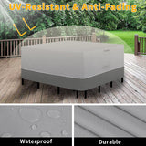 Easy-Going Patio Furniture Cover 96"x96" Square Outdoor Table and Chair Set Covers Waterproof UV Resistant Outdoor Sectional Sofa Set Covers, Gray/Dark Gray Easy-Going